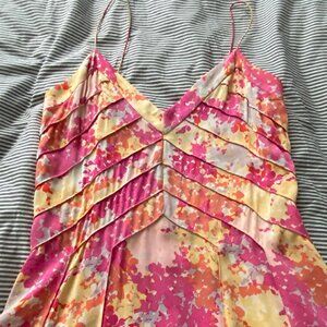 Diane von Furstenberg silk spaghetti strap Midi A line Dress size 4